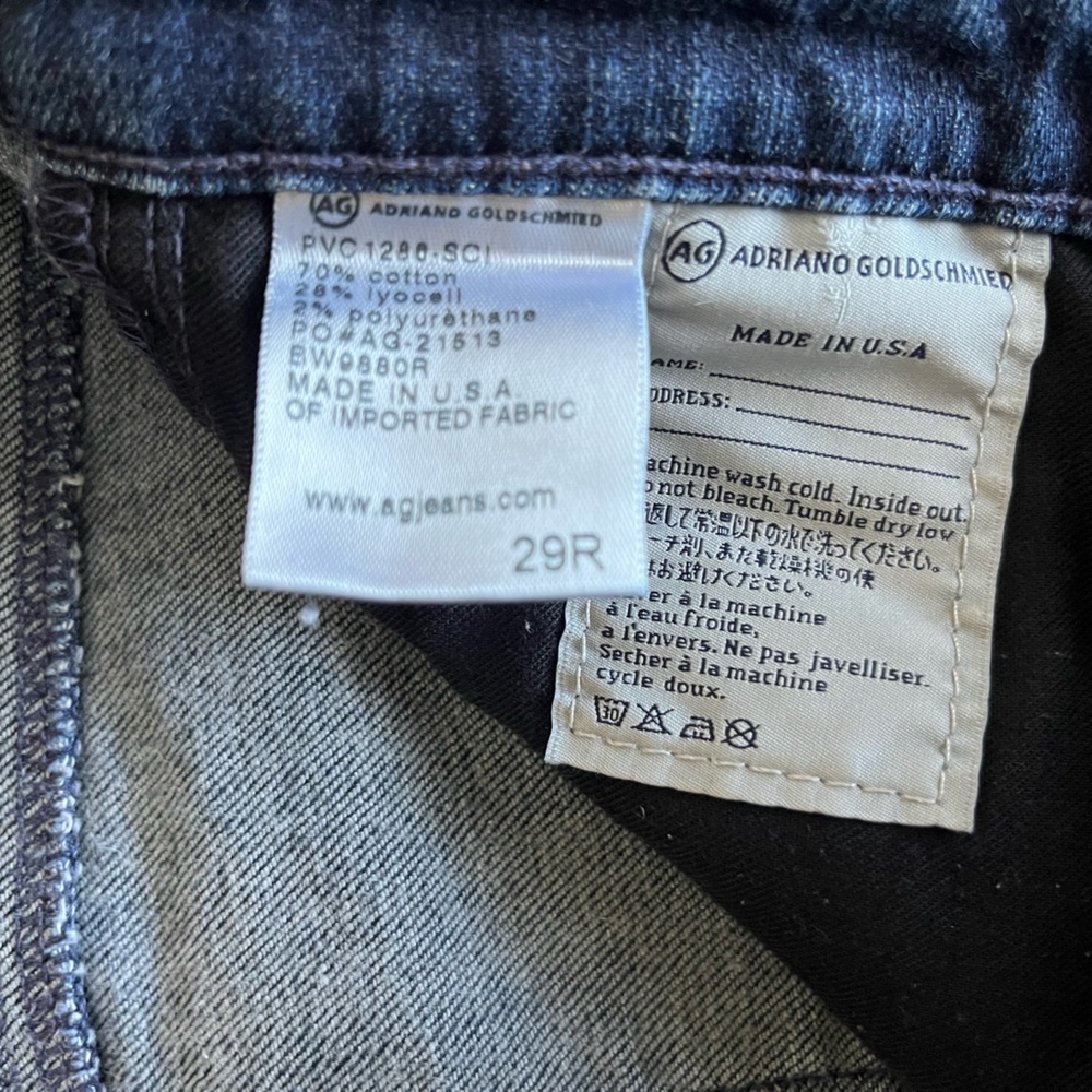 AG Adriano Goldschmied ANTHROPOLOGIE Stevie Slim Straight Denim Jeans Women’s 29 - Picture 8 of 13